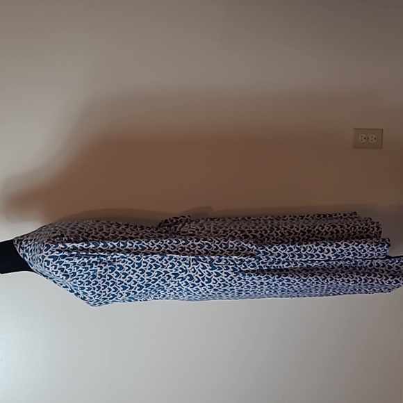 Boden Blue & Pink Heart Wrap Dress Size 10 - Picture 3 of 8